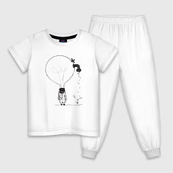 Пижама хлопковая детская Absurd 4, цвет: белый