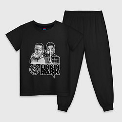 Пижама хлопковая детская Линкин Парк, цвет: черный