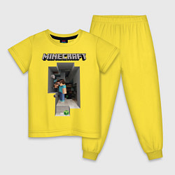 Пижама хлопковая детская Minecraft, цвет: желтый