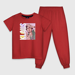 Пижама хлопковая детская Klaus, цвет: красный