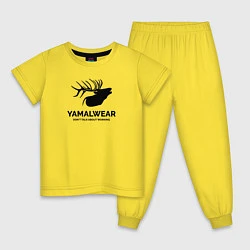 Пижама хлопковая детская Yamalwear, цвет: желтый