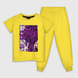 Пижама хлопковая детская Evangelion Eva-01, цвет: желтый