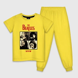Пижама хлопковая детская The Beatles LET IT BE, цвет: желтый