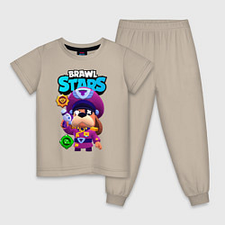 Пижама хлопковая детская Генерал Гавс brawl stars, цвет: миндальный