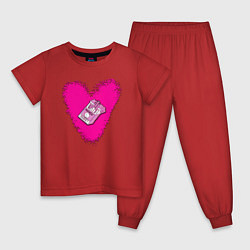 Пижама хлопковая детская ALLASTASIZ, цвет: красный
