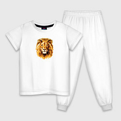 Пижама хлопковая детская Голова Льва, цвет: белый