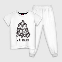 Пижама хлопковая детская Valheim Викинг Берсерк, цвет: белый