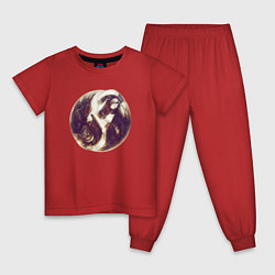 Пижама хлопковая детская Daft Punk, цвет: красный