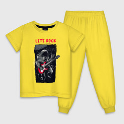 Пижама хлопковая детская Lets Rock, цвет: желтый