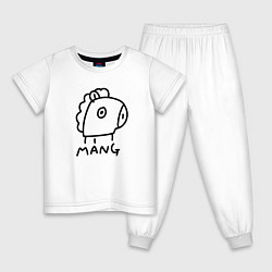 Пижама хлопковая детская BTS BT21 MANG, цвет: белый