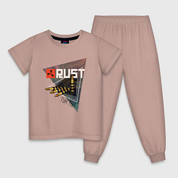 Пижама хлопковая детская Rust Стучим в дверь соседу Раст, цвет: пыльно-розовый