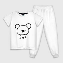 Пижама хлопковая детская KOYA BTS, цвет: белый