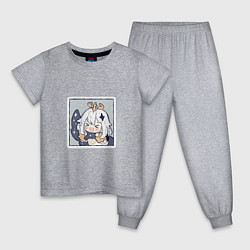 Пижама хлопковая детская Паймон, цвет: меланж