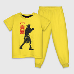 Пижама хлопковая детская Боксер, цвет: желтый