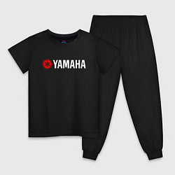 Пижама хлопковая детская YAMAHA ЯМАХА, цвет: черный