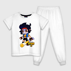 Пижама хлопковая детская Мстительница Биби BIBILANTE, цвет: белый
