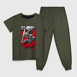 Пижама хлопковая детская BERSERK БЕРСЕРК, цвет: меланж-хаки