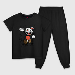Пижама хлопковая детская CUPHEAD, цвет: черный