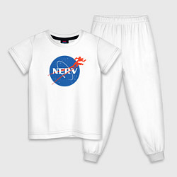 Пижама хлопковая детская Nerv, цвет: белый