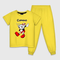 Пижама хлопковая детская CupheadКапхед, цвет: желтый