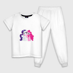 Пижама хлопковая детская My Little Pony Pinkie Pie And, цвет: белый