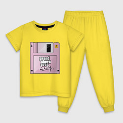 Пижама хлопковая детская Дискета GTA, цвет: желтый