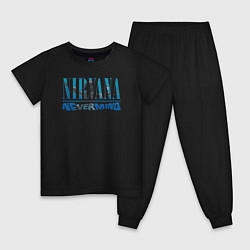 Пижама хлопковая детская Нирвана Nevermind Альбом, цвет: черный