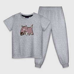 Пижама хлопковая детская Злой Пёс, цвет: меланж