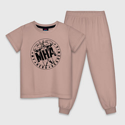 Пижама хлопковая детская Всемогущий, Геройская Академия, цвет: пыльно-розовый