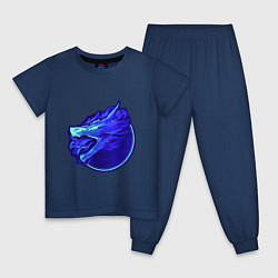 Пижама хлопковая детская DRAGON STICKER STADOFF 2 цвета тёмно-синий — фото 1