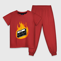 Пижама хлопковая детская BTS FIRE БТС ОГОНЬ, цвет: красный