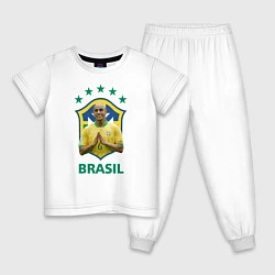 Пижама хлопковая детская Роберто Карлос, цвет: белый