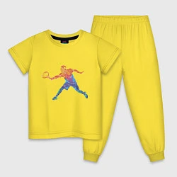 Пижама хлопковая детская Tennis player - man, цвет: желтый