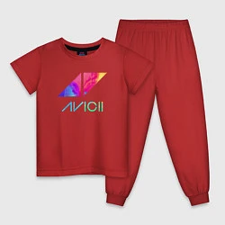 Пижама хлопковая детская AVICII RAIBOW, цвет: красный