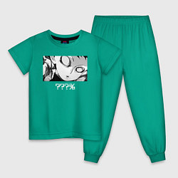 Пижама хлопковая детская МОБ ПСИХО 100, цвет: зеленый