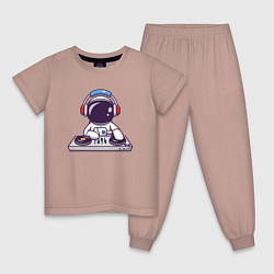 Пижама хлопковая детская ДИДЖЕЙ DJ Z цвета пыльно-розовый — фото 1