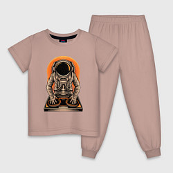 Пижама хлопковая детская Космонавт диджей - cosmo DJ, цвет: пыльно-розовый