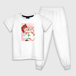 Пижама хлопковая детская Cowboy Bebop Эдвард и Эйн, цвет: белый