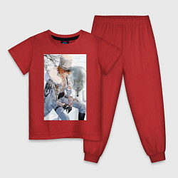 Пижама хлопковая детская Tartaglia, цвет: красный