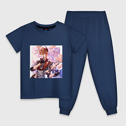Пижама хлопковая детская Tartaglia fan art, цвет: тёмно-синий