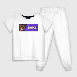 Пижама хлопковая детская BROCK ПЛАШКА, цвет: белый