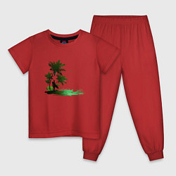 Пижама хлопковая детская Сёрфинг, цвет: красный