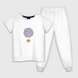 Пижама хлопковая детская Tennis time, цвет: белый