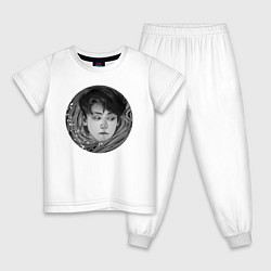 Пижама хлопковая детская Ким Сокджин арт, цвет: белый