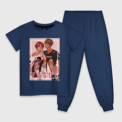 Пижама хлопковая детская BTS Vogue, цвет: тёмно-синий