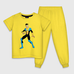 Пижама хлопковая детская Неуязвимый Invincible, цвет: желтый