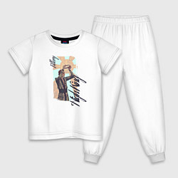 Пижама хлопковая детская Fillory King, цвет: белый