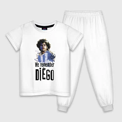 Пижама хлопковая детская Диего Марадона Аргентина, цвет: белый