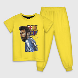 Пижама хлопковая детская Lionel Messi Barcelona Argentina Striker, цвет: желтый