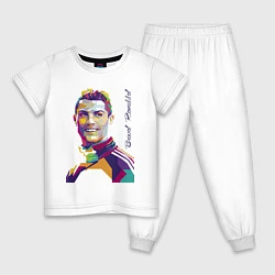 Пижама хлопковая детская Bravo! Ronaldo!, цвет: белый